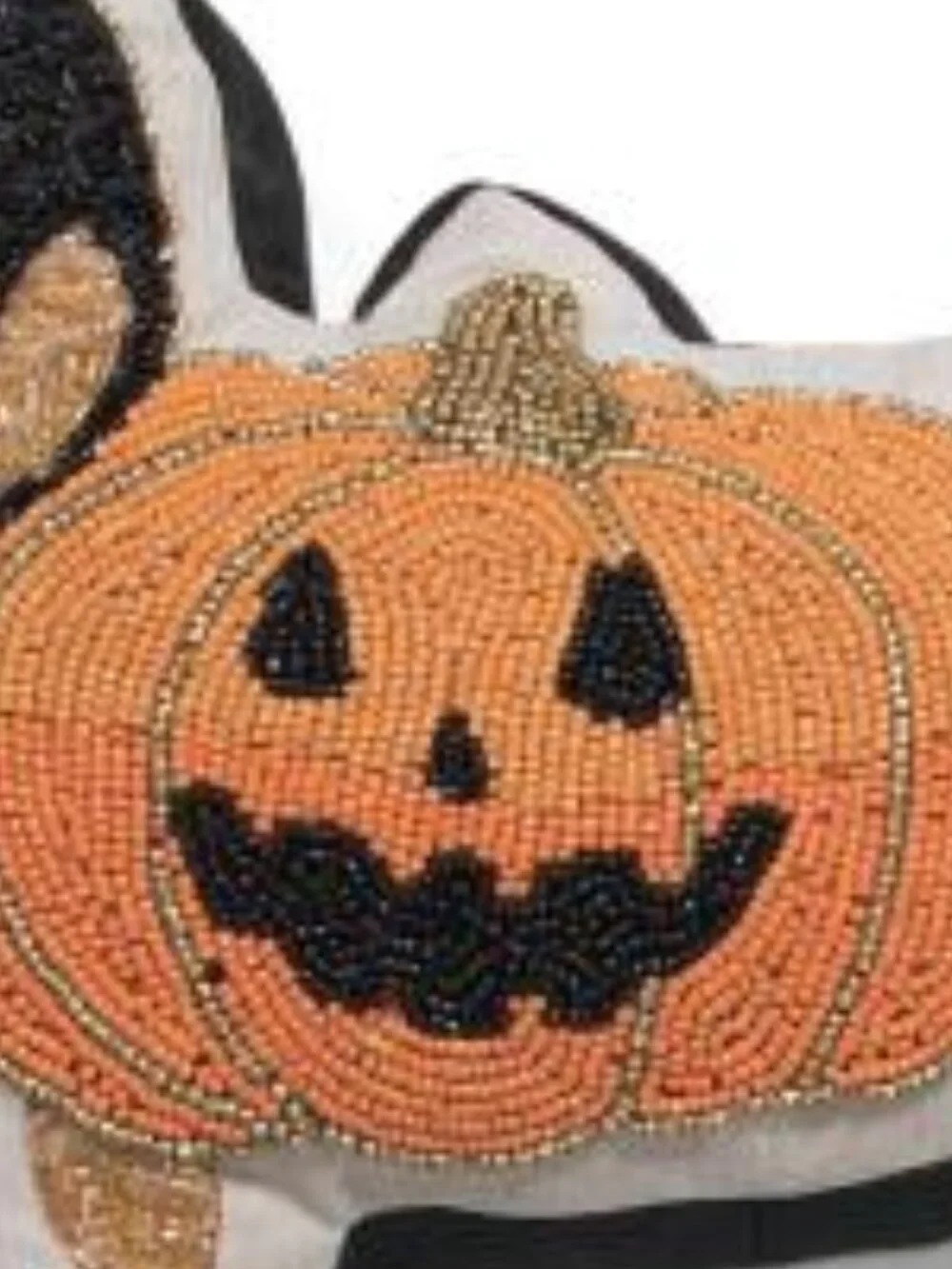 CYNTHIA ROWLEY Pumpkin Dachshund Shaped Beaded Pillow